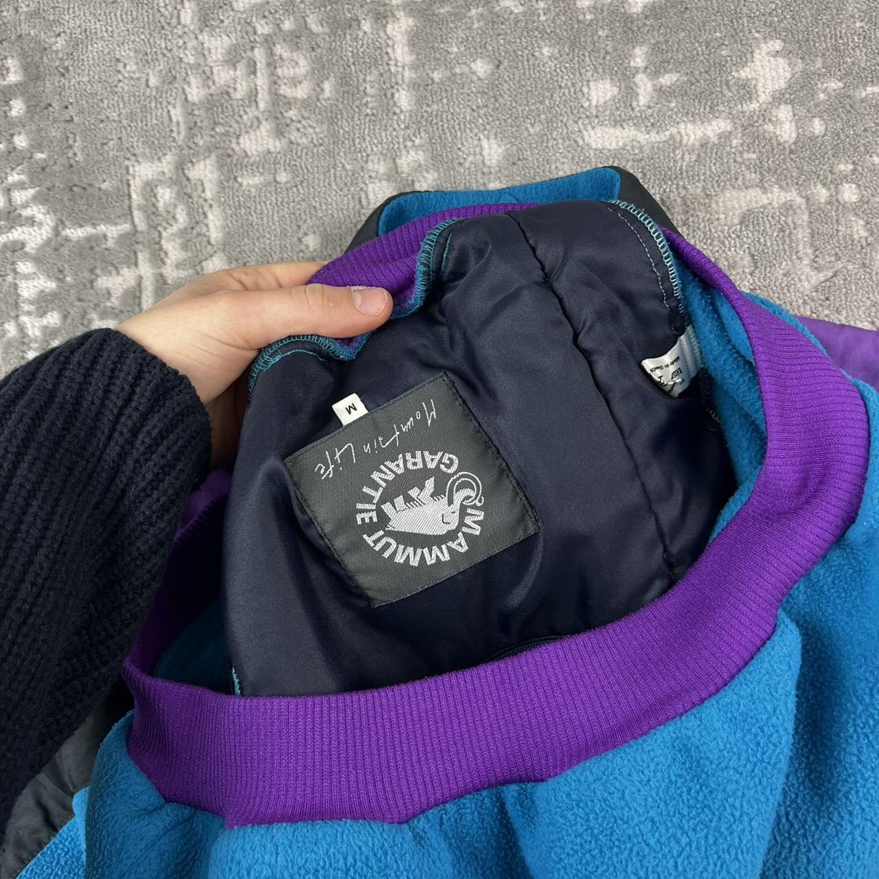VINTAGE 90s MAMMUT PANELLED ZIP UP FLEECE BLUE PURPLE