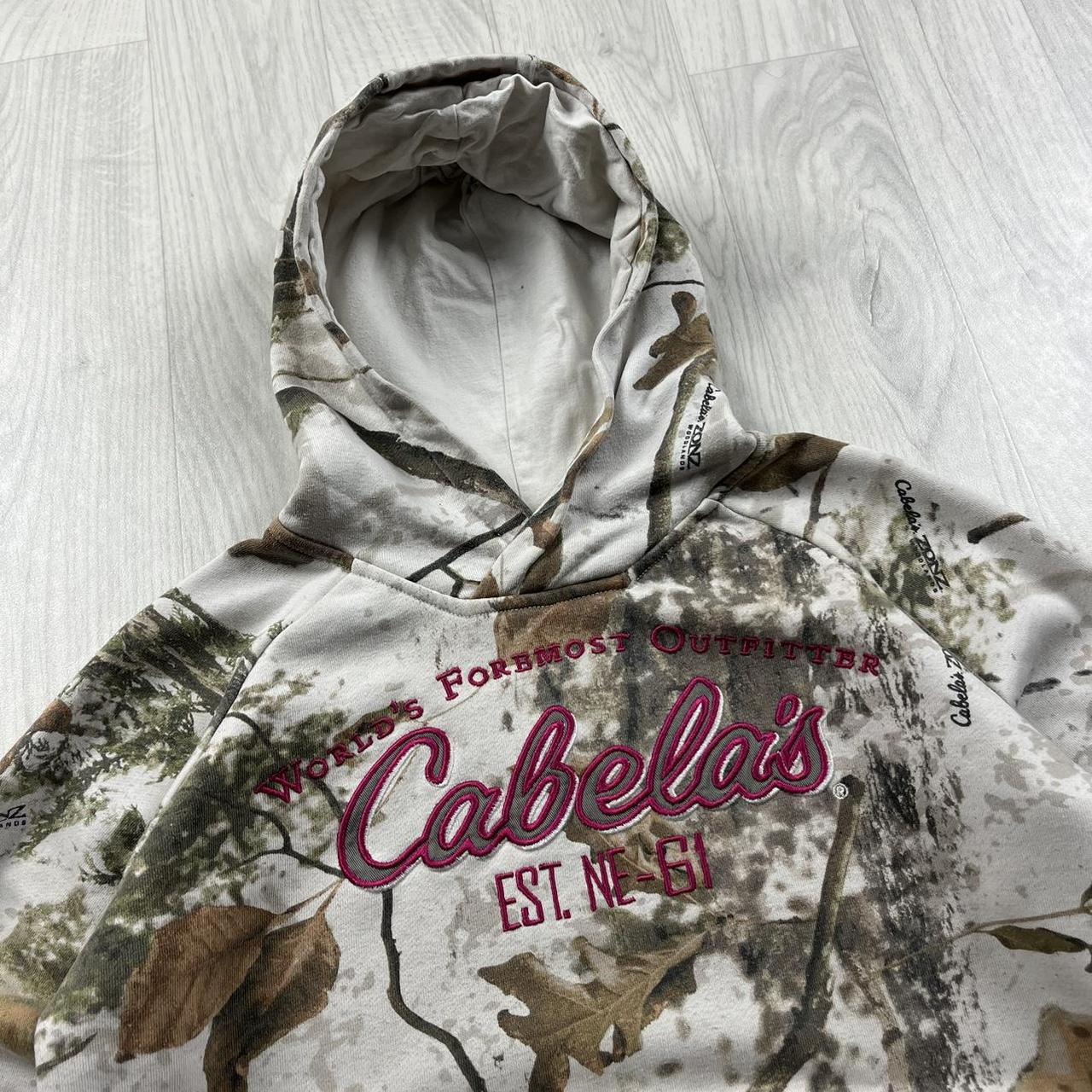 VINTAGE CABELAS REALTREE HOODIE CAMO WHITE PINK
