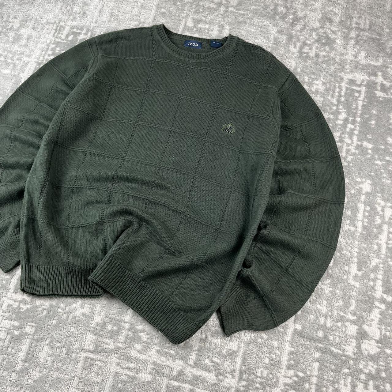 VINTAGE Y2K IZOD PLAID CHUNKY ESSENTIAL KNITTED JUMPER GREEN