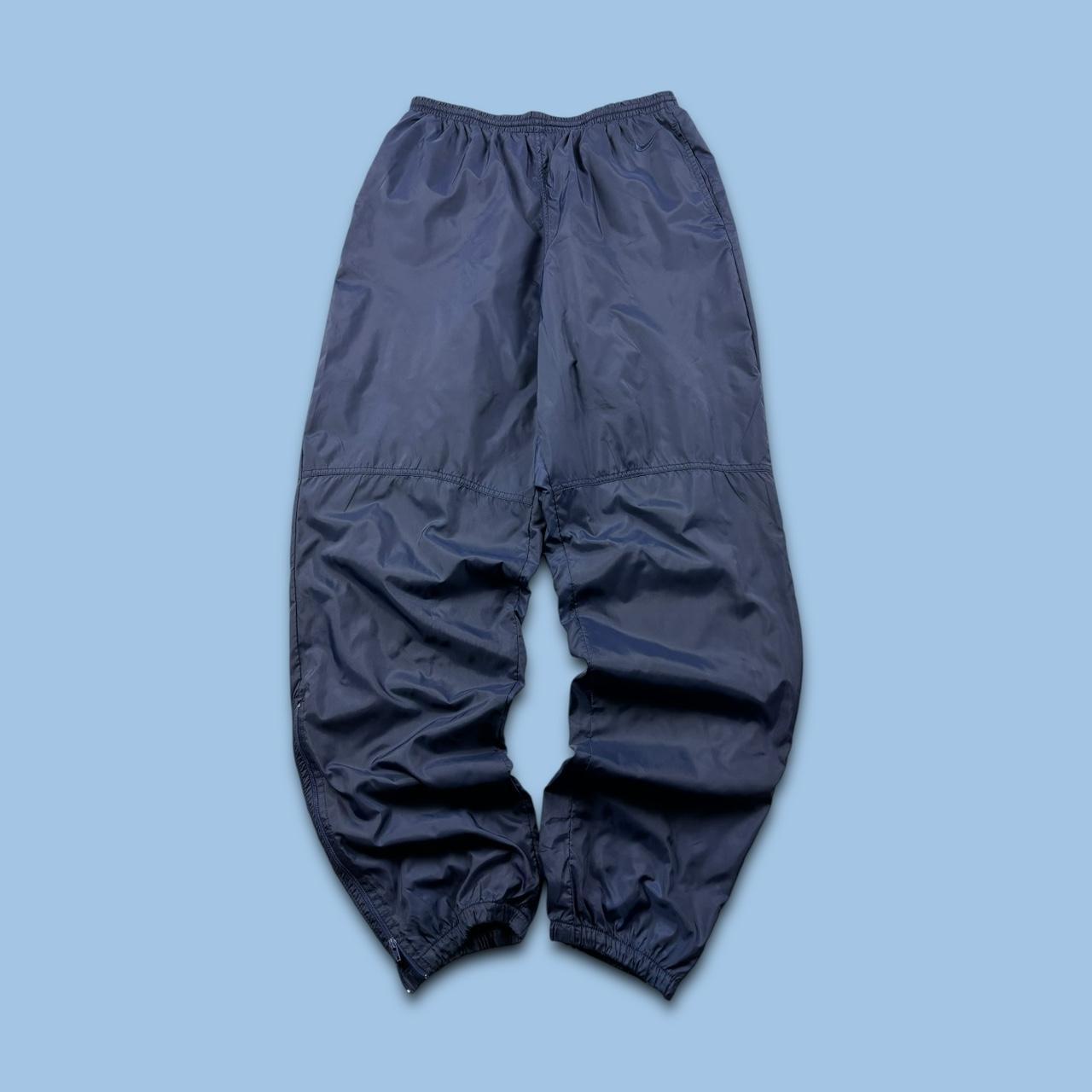 VINTAGE 90s NIKE STRAIGHT LEG TRACKSUIT BOTTOMS NAVY