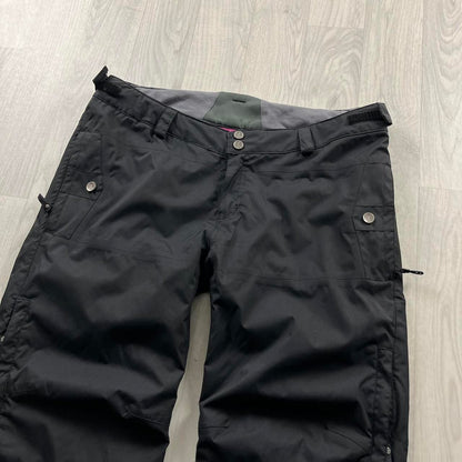 VINTAGE Y2K SURFANIC LOW RISE BAGGY SKI PANTS SALOPETTES BLACK