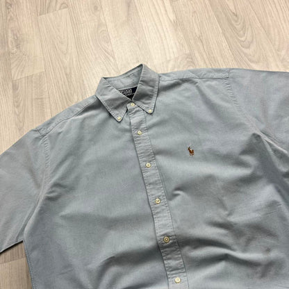 VINTAGE Y2K POLO RALPH LAUREN SHORT SLEEVE BUTTON UP SHIRT LIGHT BLUE